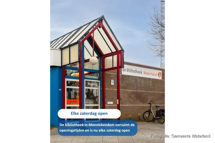 Bibliotheek Monnickendam vanaf 24 januari wekelijks open op zaterdagmiddag
