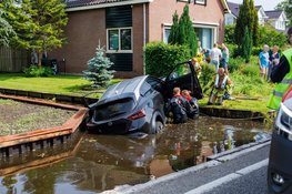 Auto belandt in sloot Landsmeer