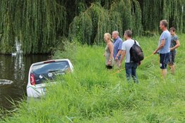 Auto van brugwachter Broek in Waterland te water gegleden