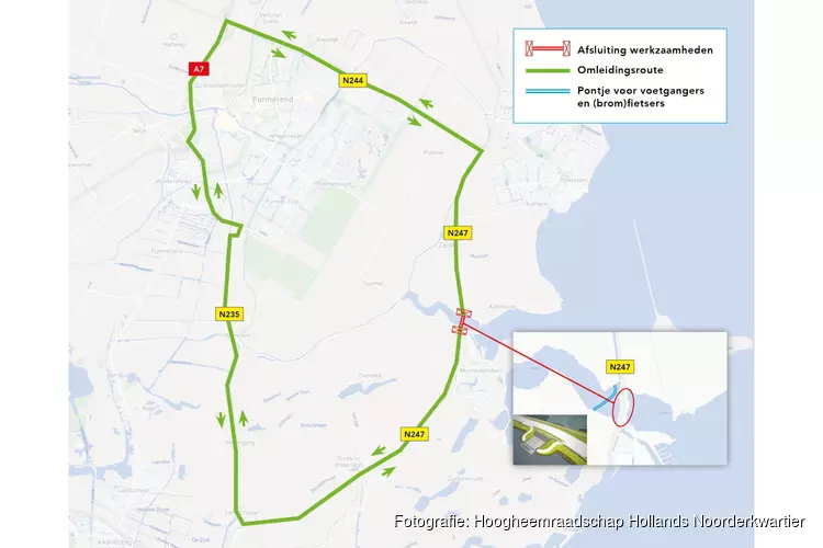 N247 twee weekenden dicht voor heiwerk en plaatsing tijdelijke brug